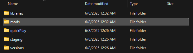 Mods Folder in Minecraft